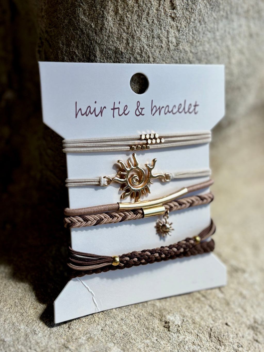 Boho Sunburst Hair Tie-Bracelet Combo