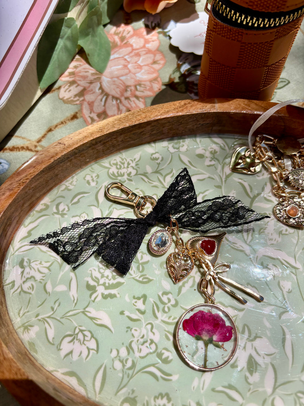 Blooming Bows Bag Charm