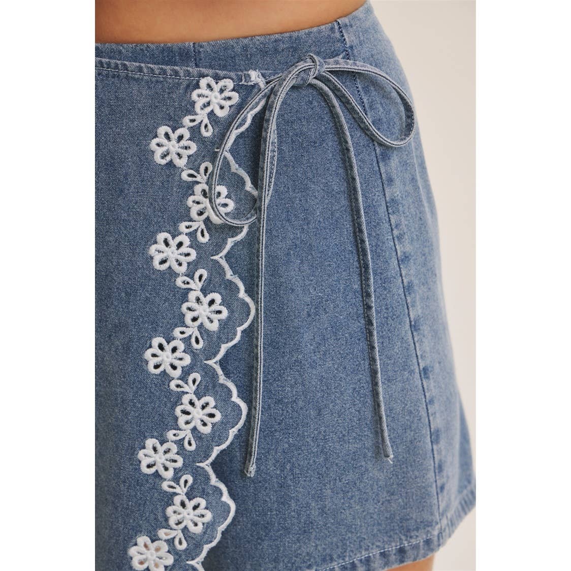 Delicate Details Denim Skort