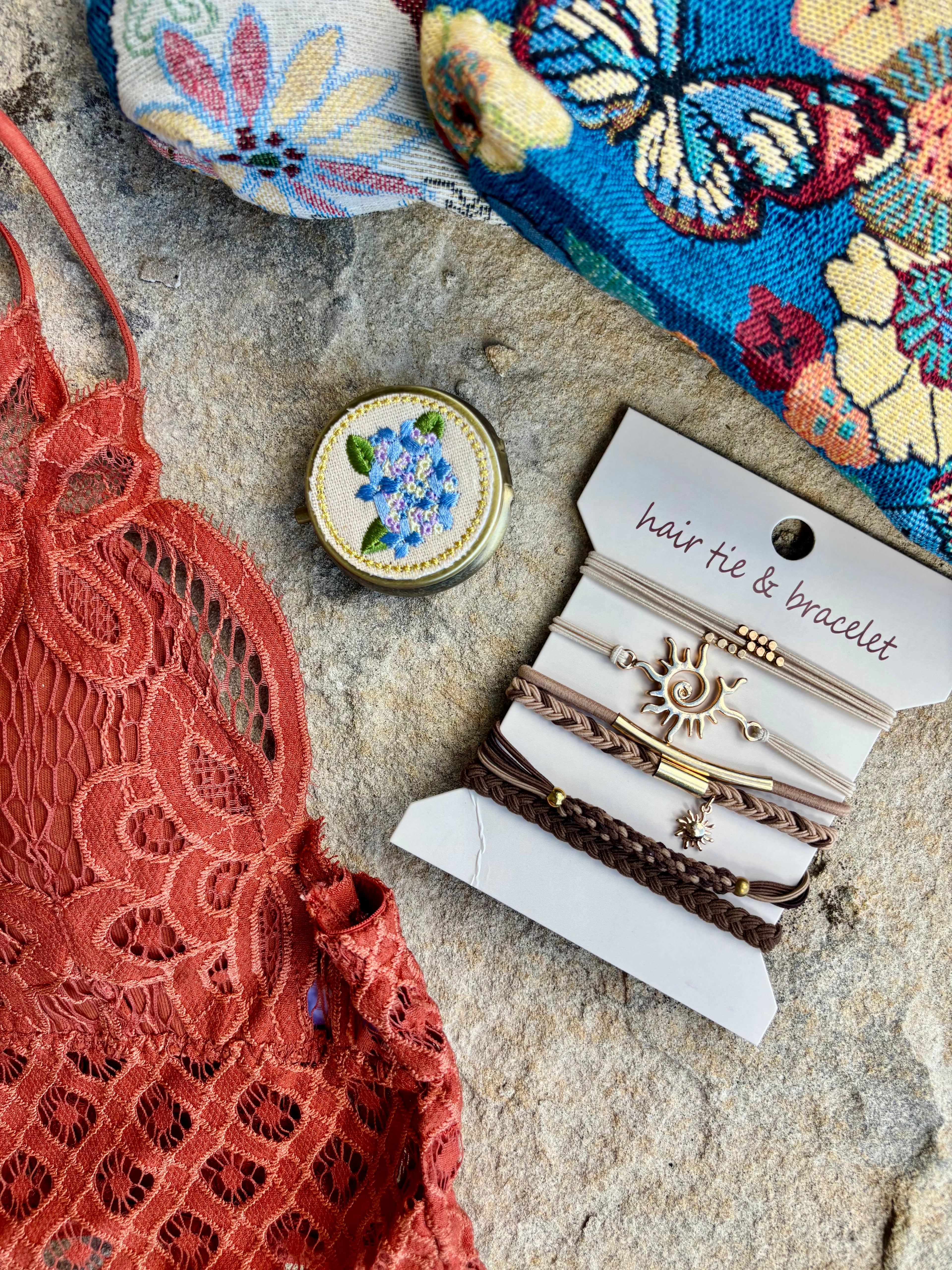 Boho Sunburst Hair Tie-Bracelet Combo