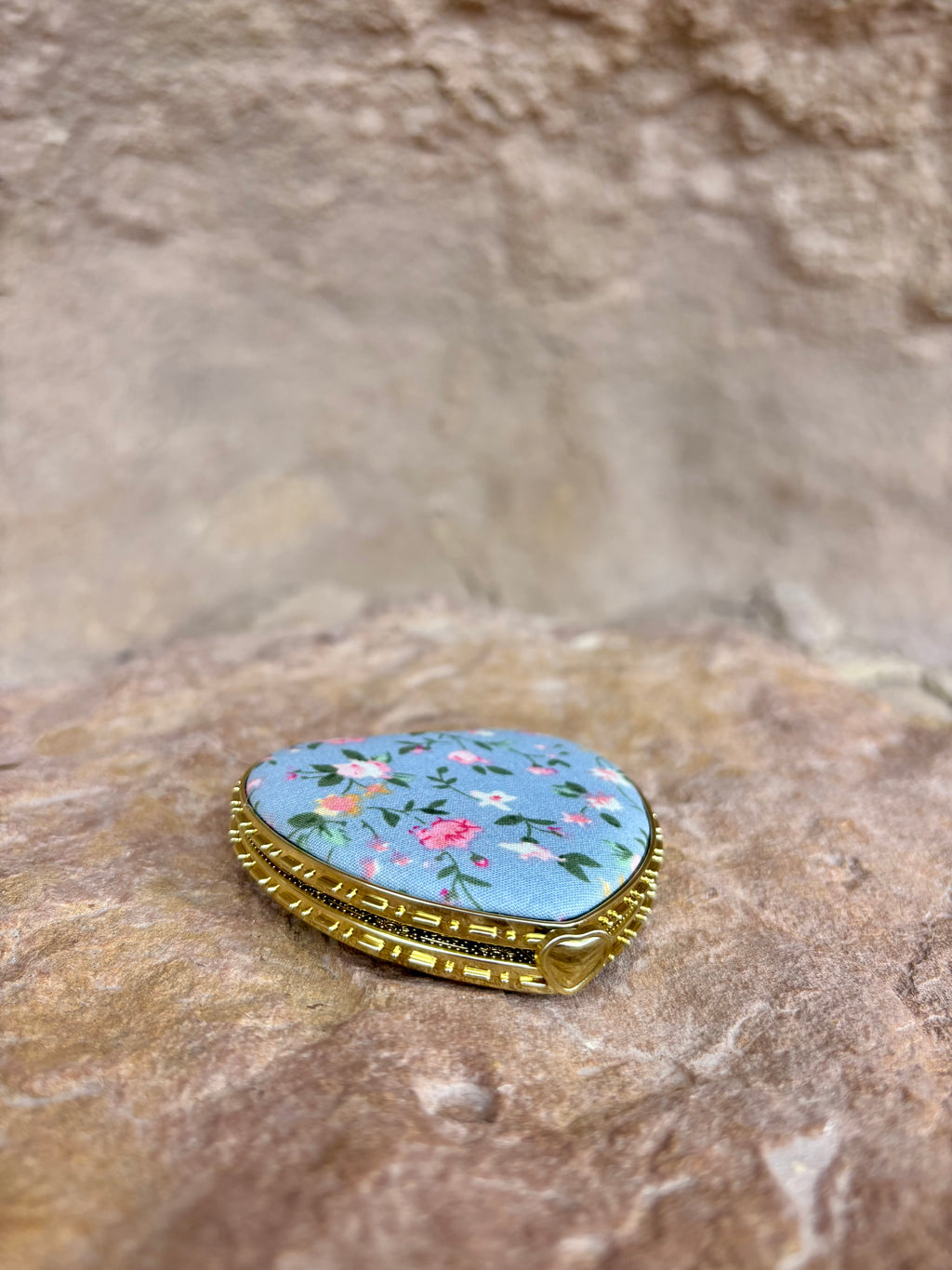 Golden Bloom Compact Mirror
