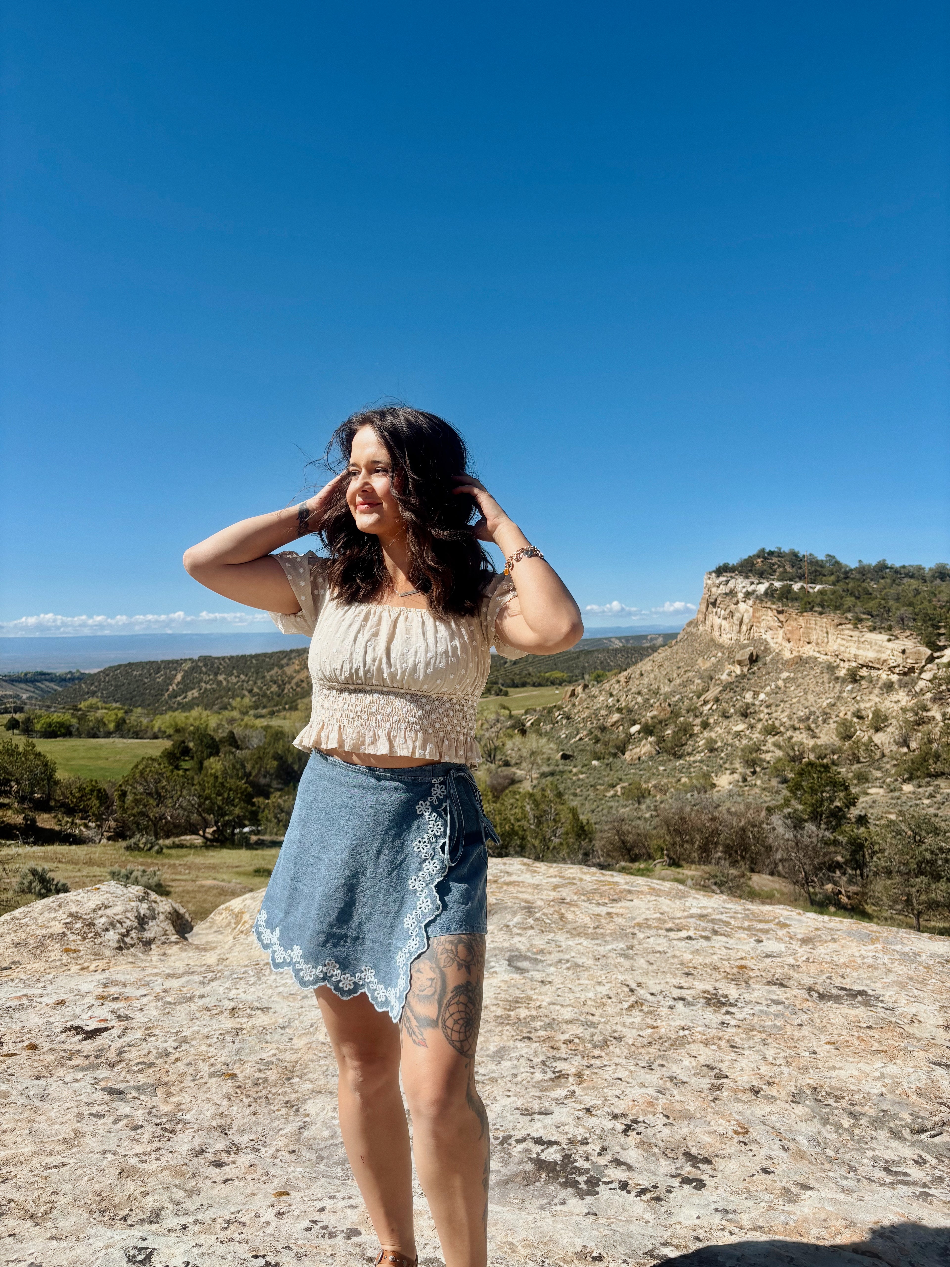 Delicate Details Denim Skort