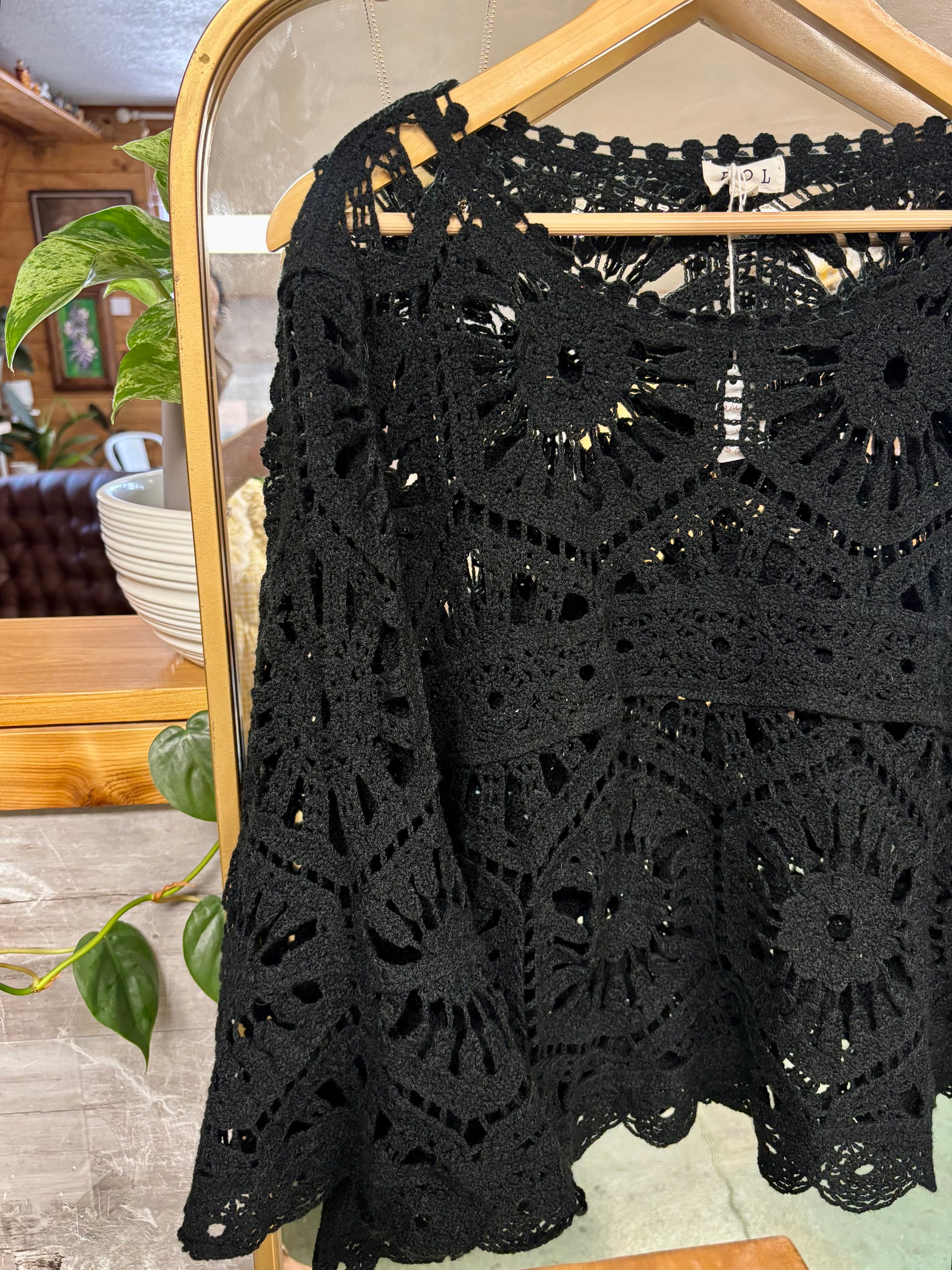 Midnight Magnolia Crochet Top