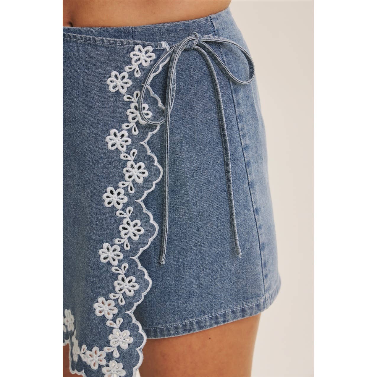 Delicate Details Denim Skort