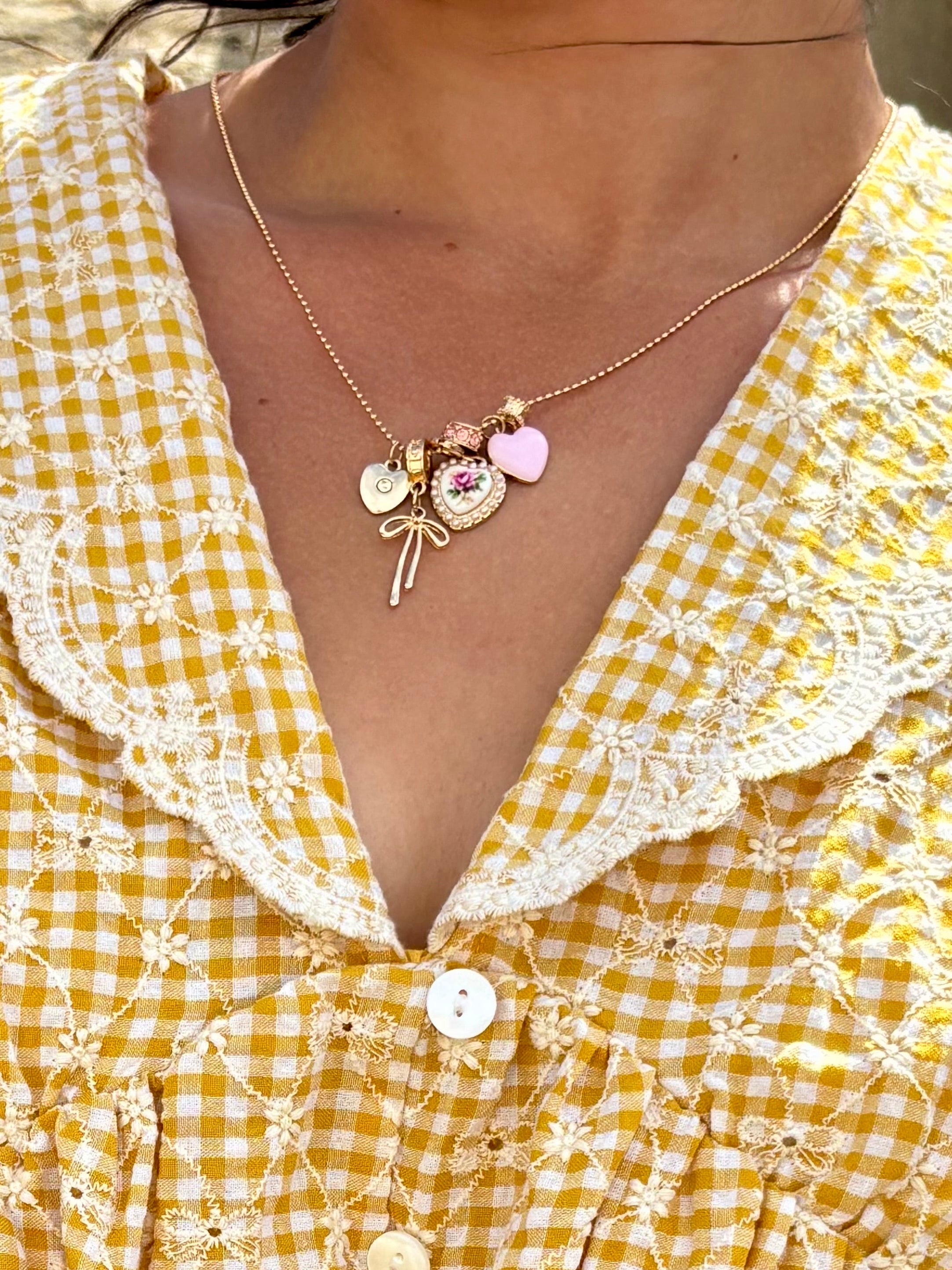 Rosalie Ribbon Charm Necklace