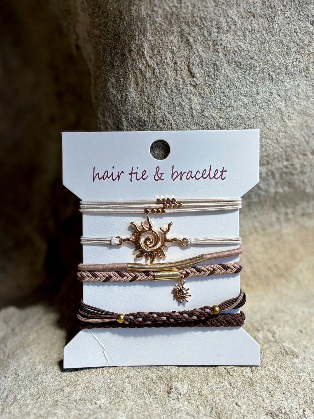 Boho Sunburst Hair Tie-Bracelet Combo