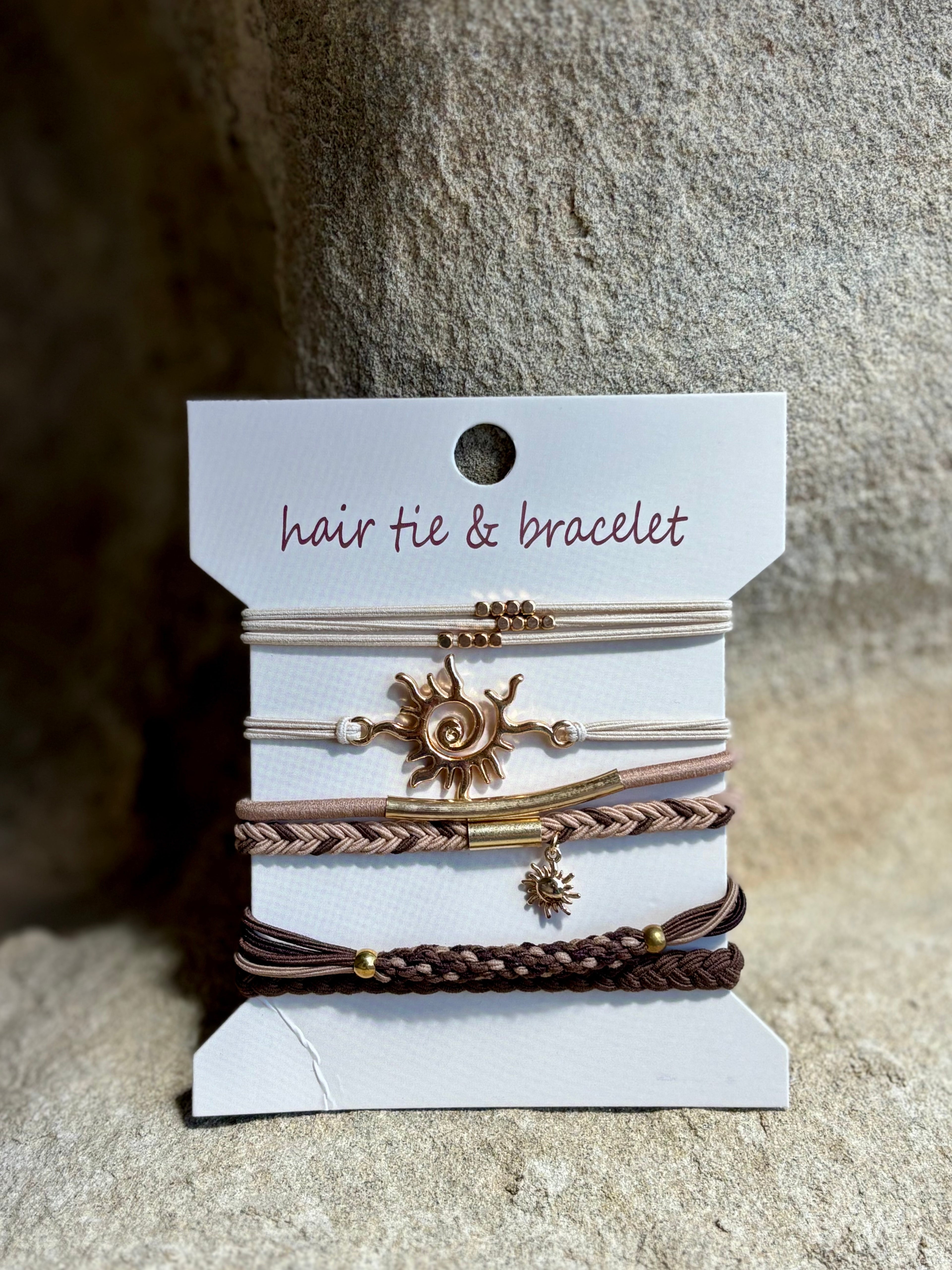 Boho Sunburst Hair Tie-Bracelet Combo