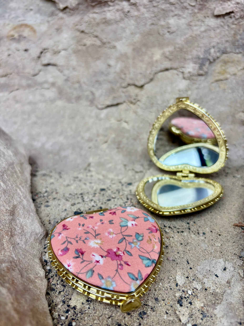 Golden Bloom Compact Mirror