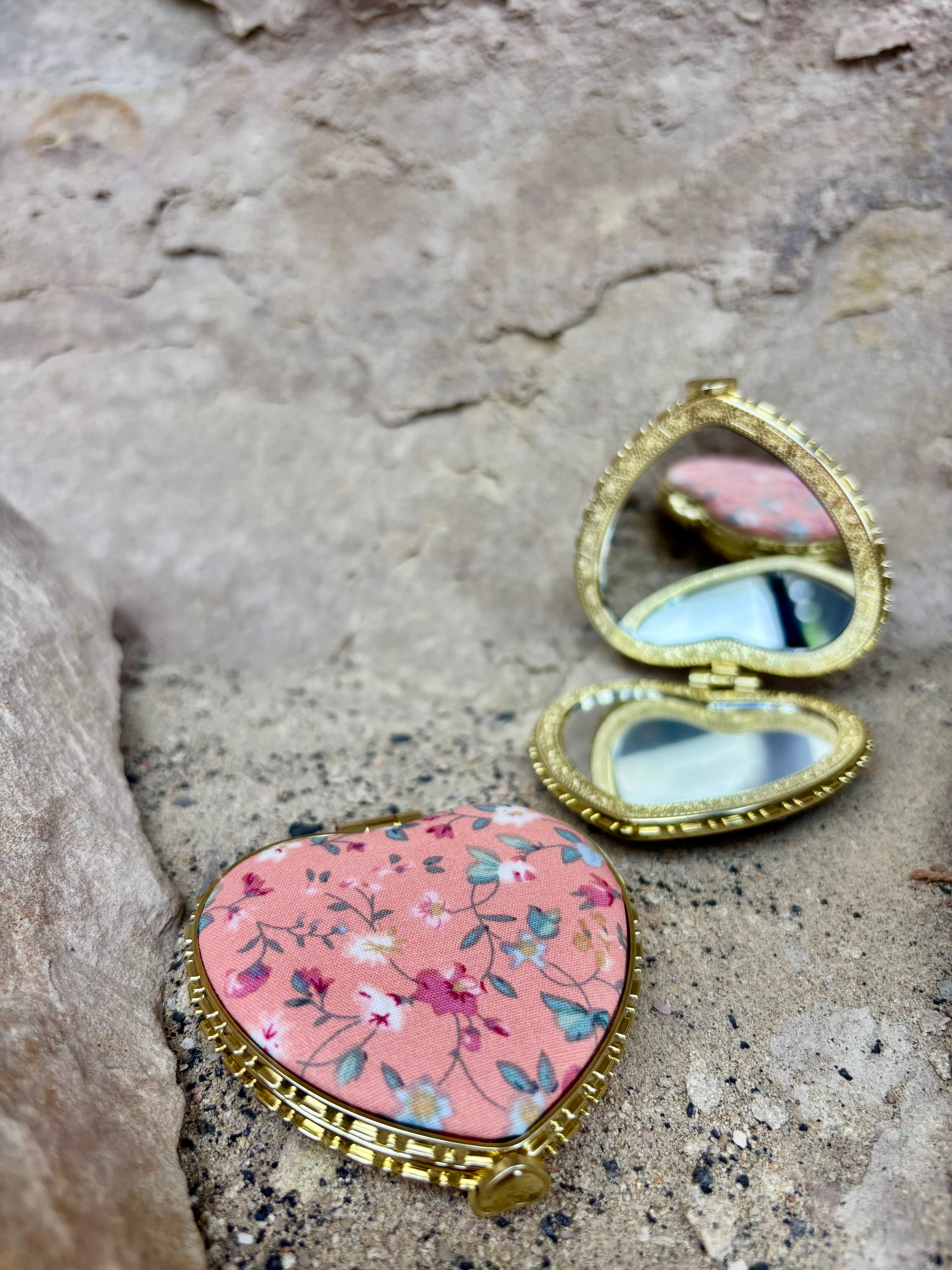 Golden Bloom Compact Mirror